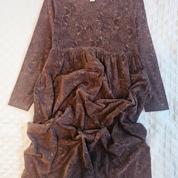 Jones Wear Sport Vintage Cotton Dress  Paisley Pattern Drawstring Waist Size M - Picture 4 of 8